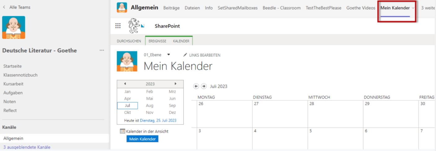 Main Kalender in Kaanl