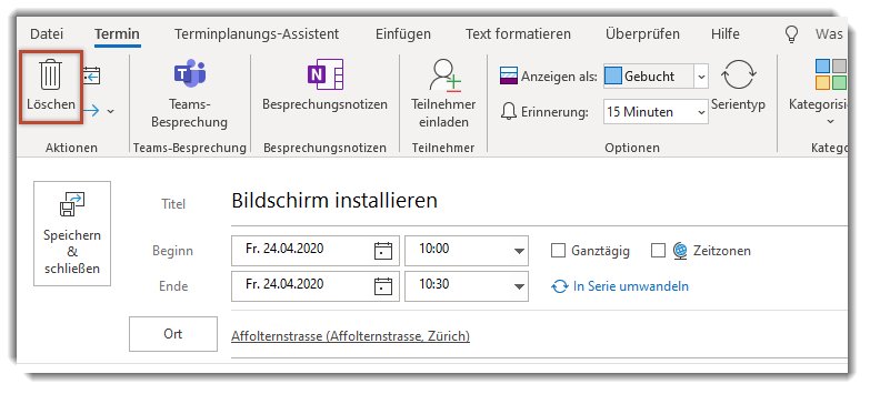 outlook client kalender termin aendern 003